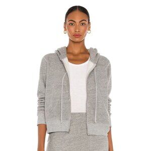 Nili Lotan Callie Zip Up Hoodie Sweatshirt XS Heather Grey Cotton Pockets